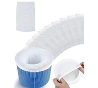 TPZORJX 20 Pièces Chaussette Skimmer Piscine,Chaussettes Filtrantes,Écrans,Réutilisable Chaussettes Filtre Piscine avec Maillage Ultra-Fin pour Capturer Feuilles,Cheveux,Huile,Cheveux(Blanche)