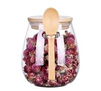 TQEBWUS Pots avec Cuillères Et Couvercles,Bocal En Verre Avec Couvercle Et Cuillère | Boîte de conservation en verre hermétique pour le stockage des aliments - Fermoir de sécurité pour récipient à
