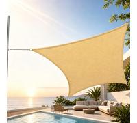 TQQEPOOL Voile Ombre Terrasse, Pergola Jardin Exterieur | HDPE, Transpirable, Inoxydable, Anti-décoloration, Résistant, Maille Plate, Piscine Abri(Yellow,Rectangle4*7M)