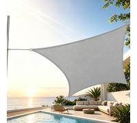TQQEPOOL Voile Ombre Terrasse, Pergola Jardin Exterieur | HDPE, Transpirable, Inoxydable, Anti-décoloration, Résistant, Maille Plate, Piscine Abri(Gray,Rectangle4*8M)
