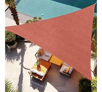 TQQEPOOL Voile Ombre Terrasse, Pergola Jardin Exterieur | HDPE, Transpirable, Inoxydable, Anti-décoloration, Résistant, Maille Plate, Piscine Abri(Red,Triangle5.03*5.03*5.03M)