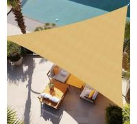 TQQEPOOL Voile Ombre Terrasse, Pergola Jardin Exterieur | HDPE, Transpirable, Inoxydable, Anti-décoloration, Résistant, Maille Plate, Piscine Abri(Yellow,Triangle3.6*3.6*3.6M)