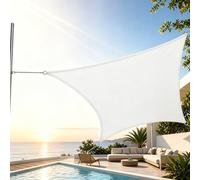 TQQEPOOL Voile Ombre Terrasse, Pergola Jardin Exterieur | HDPE, Transpirable, Inoxydable, Anti-décoloration, Résistant, Maille Plate, Piscine Abri(Cream,Rectangle2*3M)
