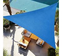 TQQEPOOL Voile Ombre Terrasse, Pergola Jardin Exterieur | HDPE, Transpirable, Inoxydable, Anti-décoloration, Résistant, Maille Plate, Piscine Abri(Blue,Triangle5.03*5.03*5.03M)