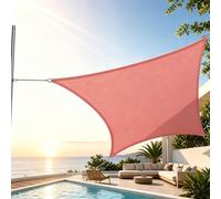 TQQEPOOL Voile Ombre Terrasse, Pergola Jardin Exterieur | HDPE, Transpirable, Inoxydable, Anti-décoloration, Résistant, Maille Plate, Piscine Abri(Red,Rectangle4*4M)
