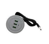 TQUXNGA Double prise USB encastrée pour bureau - 3 ports USB - Cordon de 1,7 m - Adaptateur de charge pour appareils électroniques