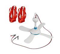 TQUXNGA Ventilateur à suspendre avec batterie 12 V pour tente de camping en plein air avec long cordon d'alimentation et bouton de commutation