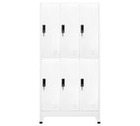 TQWPOFGKD Armoire à Casiers en Acier Blanc 90 x 45 x 180 cm avec Serrures | Acier durable, portes verrouillables, cintres inclus, étiquettes de tri, ventilation intégrée, usage école et bureau