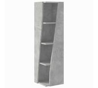 TQWPOFGKD Meuble d'angle 27,5x27x102cm en Bois Composite Gris Béton | Finition mate, étagères ouvertes, design gain de place, fixation murale incluse, style contemporain