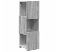 TQWPOFGKD Meuble d'angle 30,5x30x95 cm en Bois Composite Gris Sonoma | Étagère d'angle moderne, finition mate, rangement 3 niveaux, salon contemporain, fixation murale incluse