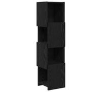 TQWPOFGKD Meuble d'angle en Bois Composite Chêne Noir 25,5x25x102cm | Étagères optimisées, fixation murale, finition mate, rangement compact, design scandinave