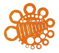 Minerva Normographe Trace écrous rond standard n.2 Plastique orange