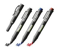 Tracer Kit de marqueurs de construction sans obstruction avec étui Site (marqueurs polyvalents parfaits pour les surfaces brillantes et poussiéreuses) - Noir, bleu et rouge