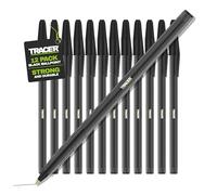 Tracer Lot de 12 Stylos Bille Noirs à Encre Noire avec Grip