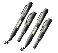 Tracer Lot de 2 marqueurs de chantier noirs sans obstruction avec étuis de chantier (marqueurs multi-usages parfaits pour les surfaces brillantes et poussiéreuses) - Lot de 2. Noir