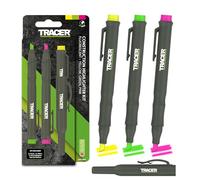 Tracer Lot de 3 surligneurs fluorescents, non toxiques, anti-taches, anti-dessèchement, qualité de construction