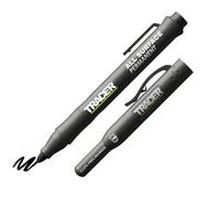 Tracer Marqueur de construction noir sans obstruction avec étui de chantier (marqueur polyvalent parfait pour les surfaces brillantes et poussiéreuses) - Noir