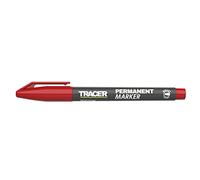 Tracer Marqueur de construction permanent à pointe fine (marqueur à pointe ogive 1-2 mm à usage général avec encre à séchage rapide) - Rouge