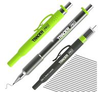 Tracer Pro Series Crayon de précision avec 24 mines de rechange de 1,3 mm et étuis de site Kit de marquage de précision tout-en-un en aluminium