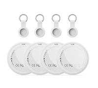 Traceur Bluetooth Blanc - 4 Pack Tracker Tag Compatible avec Apple Localiser (Uniquement iOS 14.5+), Trouve Téléphone et Clés, GPS Localisateur pour Portefeuilles et Valises, Batterie Remplaçable