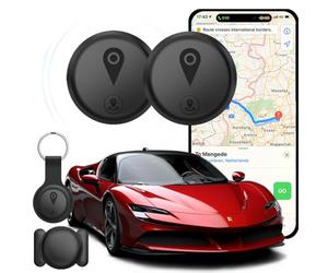 Traceur GPS Voiture,2Pack Mini traceur GPS dissimulé pour véhicules traceur GPS portable pour voiture,résistant aux éclaboussures compatible avec le réseau Localiser (iOS),sans abonnement mensuel-Noir