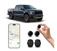 Traceur Localisateur D’Objets Bluetooth, Traceur magnétique caché pour Voiture sans Frais mensuels, GPS Tracker pour Enfants Animaux domestiques Compatible avec A-pple Find My no SIM (2 Noir)
