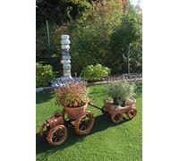 Tracteur avec remorque en osier pour planter des pots de fleurs Panier en osier Pot de fleurs Pot de fleurs Jardinière Pot de fleurs Décoration de jardin Pot de fleurs Jardinière