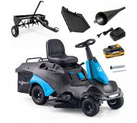Tracteur tondeuse HEXWELT Kit avec aérateur batterie chargeur et mulching 66 cm 224 cm³