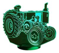 Tracteur VIERZ 302 Société Française - lampe 3D, lampe d'ambiance, lampe de chevet, veilleuse - 7 couleurs - tactile - longue durée de vie - cadeau pour agriculteurs - pour anniversaire, baptème, Noël