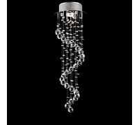 TRADE® Plafonniers Moderne Lustre LED Boule de Spirale Goutte de Pluie K9 Cristal Éclairage Suspendu Luminaire pour Un Hôtel Couloir Entrée Décor D7.9 Pouces * H25.2 Pouces