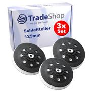 Trade-Shop 492286 Lot de 3 plateaux de ponçage 125 mm compatibles avec la ponceuse excentrique Festool ETS EC 125, LEX 125, LEX 125/90/8-M8 W-HT, remplace ST-STF-LEX 125/90/8-M8 W-HT