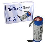Trade-Shop Batterie Li-Ion 3,6 V/3,7 V 1400 mAh 18500 cellule 52 x 18,5 mm avec drapeaux en U 5 mm