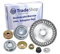 Trade-Shop Brosse désherbante 150 mm avec kit d'adaptateur compatible avec Echo SRM2305 SRM5000 SRM4000 SRM350 SRM330 SRM250, compatible avec Fuxtec FX-PS152