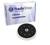 Trade-Shop Disque abrasif 15 trous M8 Disque abrasif dur Ø 150 mm Plateau Ponceuse Tampon de Ponçage Compatible avec Makita BO-6050 BO-6050J Ponceuse excentrique remplace 1973155 1973147