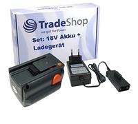 Trade-Shop Kit 2 en 1 : batterie Li-ion 18 V/3000 mAh + chargeur et bloc d'alimentation compatible avec Gardena 8839, 8839-U, 8839-20, 08839-20, 8839-00.701.00