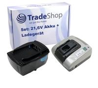 Trade-Shop Kit 2 en 1 : batterie Li-ion 21,6 V 5000 mAh + chargeur avec USB compatible avec Hilti B22, B22/1.6, B22/2.6, B22/3.0, B22/3.3, B22/5.2, B22/8.0