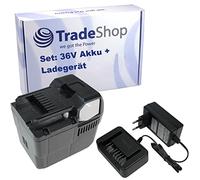 Trade-Shop Kit 2 en 1 : batterie Li-ion 36 V/3000 mAh + bloc d'alimentation rapide remplace Hitachi Hikoki BSL 3620 BSL 3626X BSL3630 C345030R