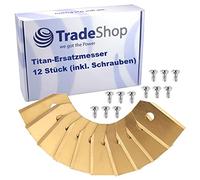 Trade-Shop Lot de 12 lames de rechange en titane 0,75 mm pour Husqvarna Automower 435X AWD, 440, 450X, 520, 550, G1, G2, G3, 210C, 220AC, 230ACX