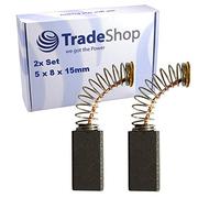 Trade-Shop Lot de 2 balais de charbon 5 x 8 x 15 mm compatibles avec Bosch, GEX 125-150 AVE, PKS 40, PKS 46, PBH 14-E, GHO 20-82, PSS 23 A, PSS 28 A, PSS 280