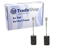 Trade-Shop Lot de 2 balais de charbon 6 x 10 x 17 mm pour Bosch GWS 19-125 CIST (3 601 G9S 000, 3 601 G9S 040), GWS 19-150 CI (3 601 G9R 000)