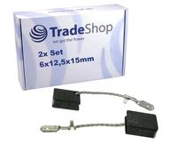 Trade-Shop Lot de 2 balais de charbon pour meuleuse d'angle Metabo WEP 15-125, WEP 15-150 Quick - 6 x 12,5 x 15 mm - Remplace 316055220