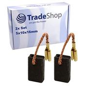 Trade-Shop Lot de 2 balais de charbon pour meuleuse d'angle Metabo WQ 1000, WQ 4000, WQ 125 AV, WQ 125 SP, WQ Euro, G 500, GE 700, GE 700 Basic, GE 710 Compact Charbon moteur