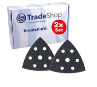 Trade-Shop Lot de 2 bandes fermeture auto-agrippante de rechange, 93x93x93mm, autocollants, triangulaires, compatible avec Bosch PDA 180 E, compatible avec Parkside PDS 290 C3, PDS 290 B2, PDS 290 A1