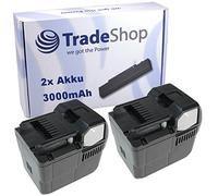 Trade-Shop Lot de 2 batteries Li-ion haute performance 36 V / 3000 mAh remplace Hitachi/Hikoki BSL 36 BSL 3620 BSL 3626X BSL3630 C345030R / outil électrique