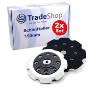 Trade-Shop Lot de 2 disques abrasifs à 8 trous compatibles avec Makita PO5000C, PO6000C, DPO500Z, DPO600Z, DPO600TKX1 remplace 197928-2/150 mm de diamètre