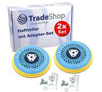 Trade-Shop Lot de 2 disques abrasifs fermeture auto-agrippante Ø 150 mm Filetage M8 5/16" + kit adaptateur compatible avec ponceuse excentrique Rupes Makita Festool Dynabrade Mirka