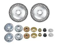 Trade-Shop Lot de 2 têtes de brosse anti-mauvaises herbes en fil d'acier inoxydable 15 cm x 2,54 cm avec kit adaptateur compatible avec Stihl FS55 FS56 FS80 FS85 FS90R FS100 F108