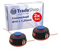 Trade-Shop Lot de 2 têtes de débroussailleuse M10 x 1,25 mm gauche compatibles avec Honda UMK-425 UMK-435 UMK-431, Makita DBC-250 DBC-300 DBC-340 DBC-290