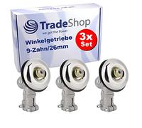 Trade-Shop Lot de 3 têtes de transmission 9 dents 26 mm compatibles avec Einhell BG-BC43, GB-BC52, GC-BC 31-4S, GC-BC 52 I AS, compatible avec Arebos 5 en 1