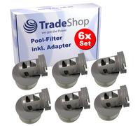 Trade-Shop Lot de 6 filtres pour jacuzzi/cartouche filtrante/filtre à lamelles avec adaptateur, joint d'étanchéité compatible avec MSpa FD2089 / pièce de rechange pour Whirlpool
